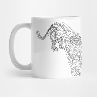 tora the tiger in ecopop totonac pattern art in line tattoo design Mug